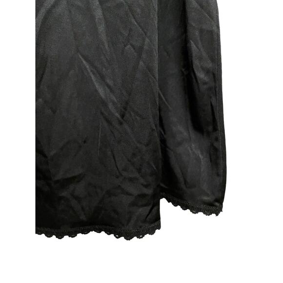 Vintage Warner's Slip Set Top‎ Full Skirt Size Small/Medium Black Satin 1980s - Picture 11 of 13